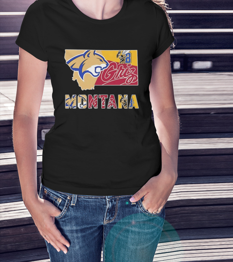 Montana Bobcats Griz 2026 College Football Map T-Shirt