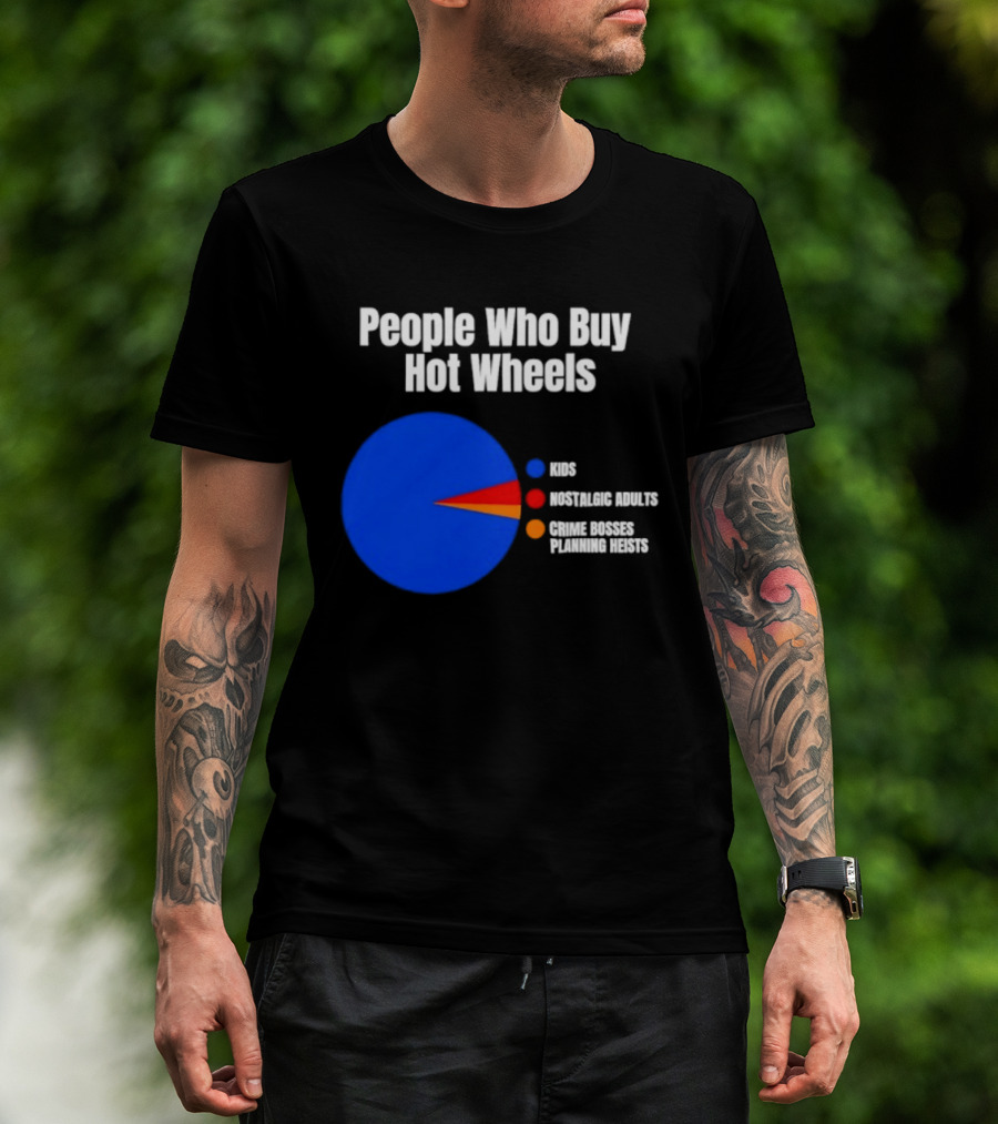 People Who Buy Hot Wheels Nostalgic Adults Crime Bosses Planning Heists Pie Chart T-Shirt