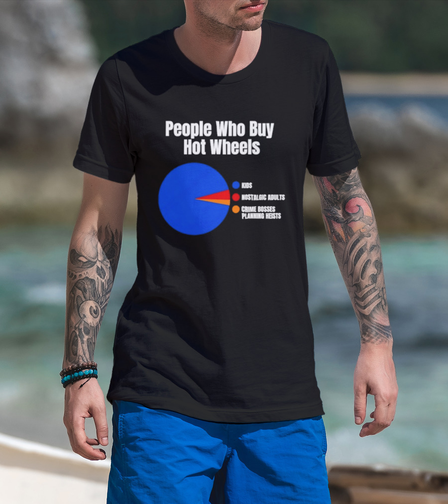 People Who Buy Hot Wheels Nostalgic Adults Crime Bosses Planning Heists Pie Chart T-Shirt