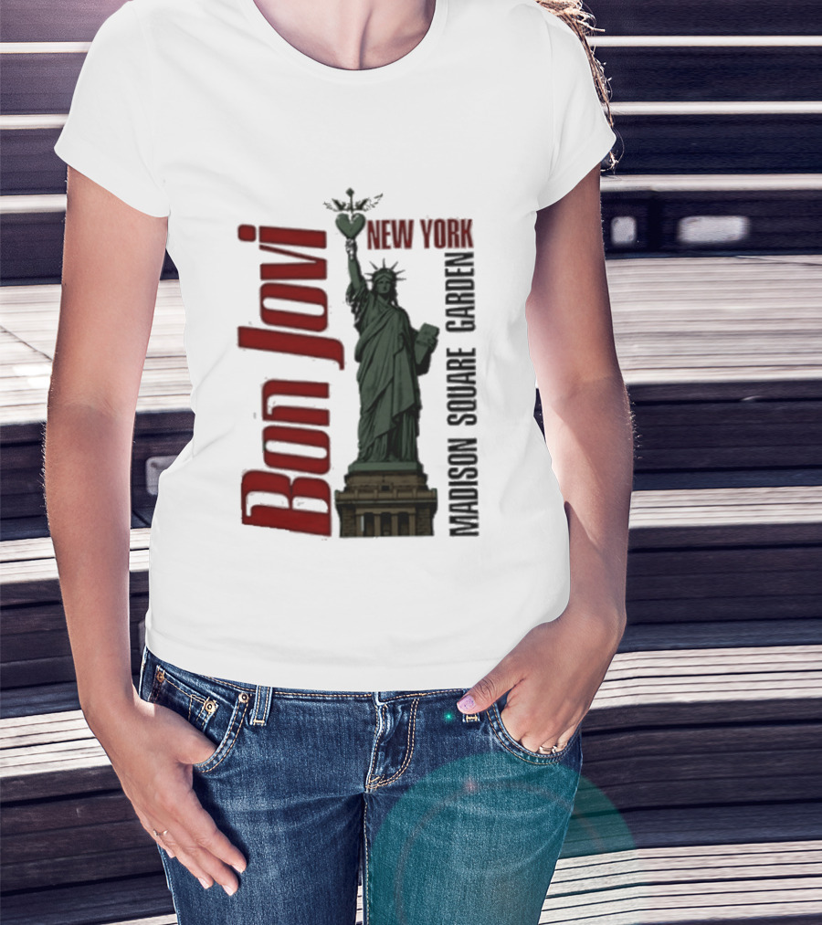 Bon Jovi Statue Of Liberty New York Madison Square Garden T-Shirt