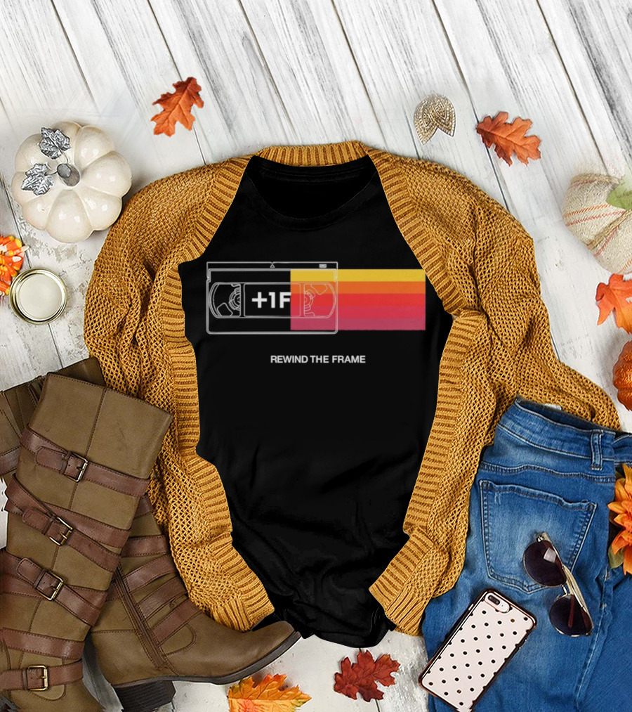 Rewind The Frame Retro VHS Tape 80s Aesthetic T-Shirt