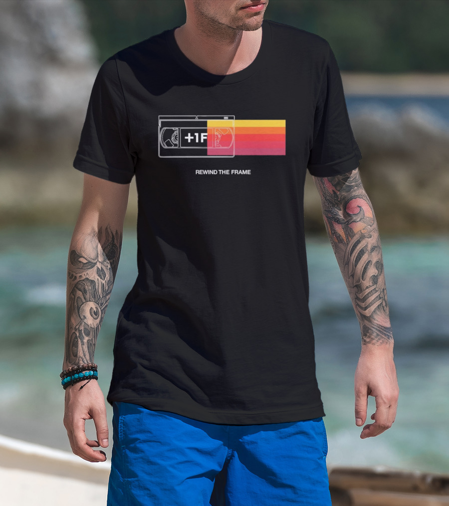 Rewind The Frame Retro VHS Tape 80s Aesthetic T-Shirt