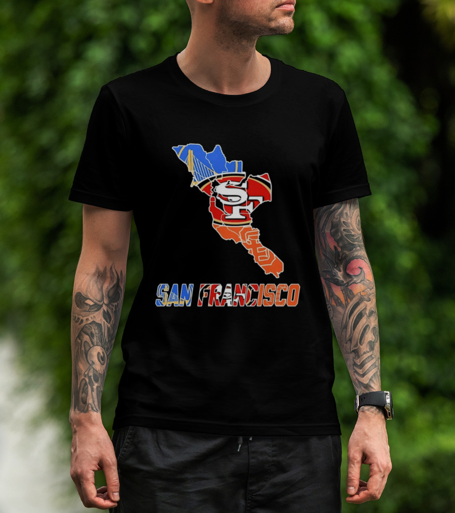 San Francisco State Map Golden State Warriors 49ers 2026 T-Shirt