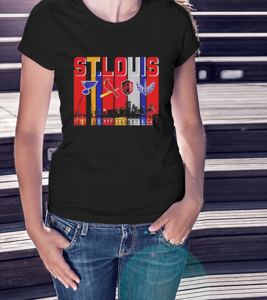 St Louis City Blues Cardinals BattleHawks Skyline Season 2026 T-Shirt