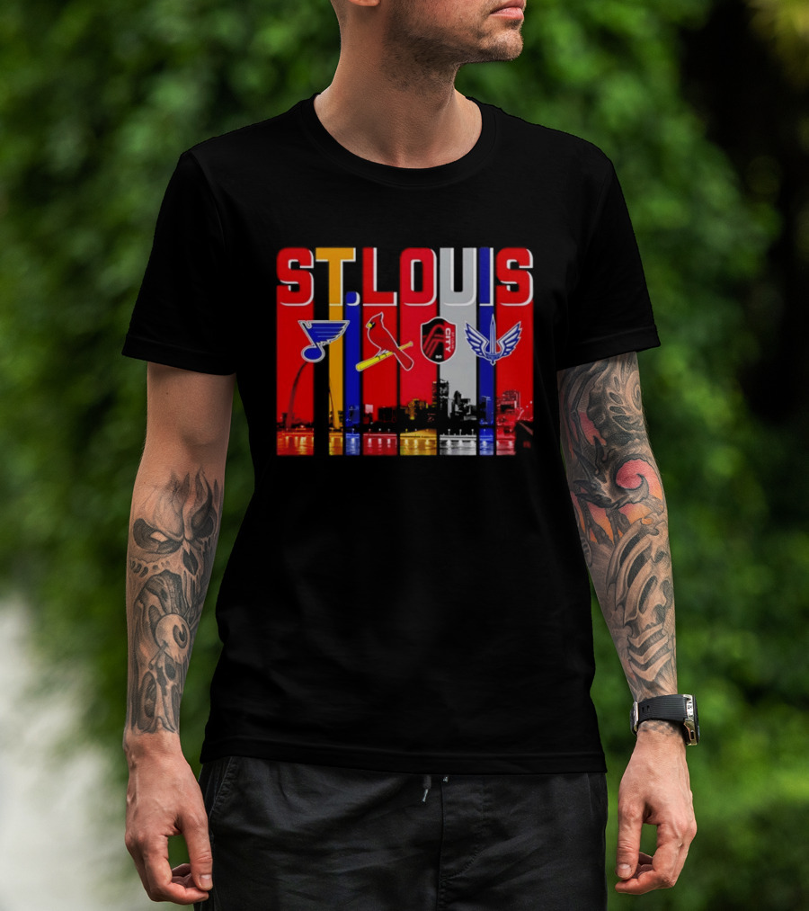 St Louis City Blues Cardinals BattleHawks Skyline Season 2026 T-Shirt