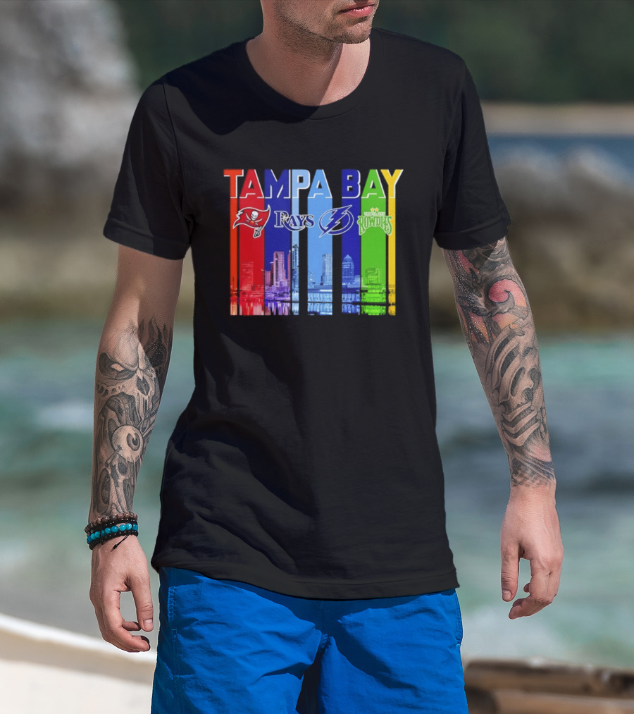Tampa Bay Buccaneers Rays Lightning Rowdies Skyline 2026 T-Shirt