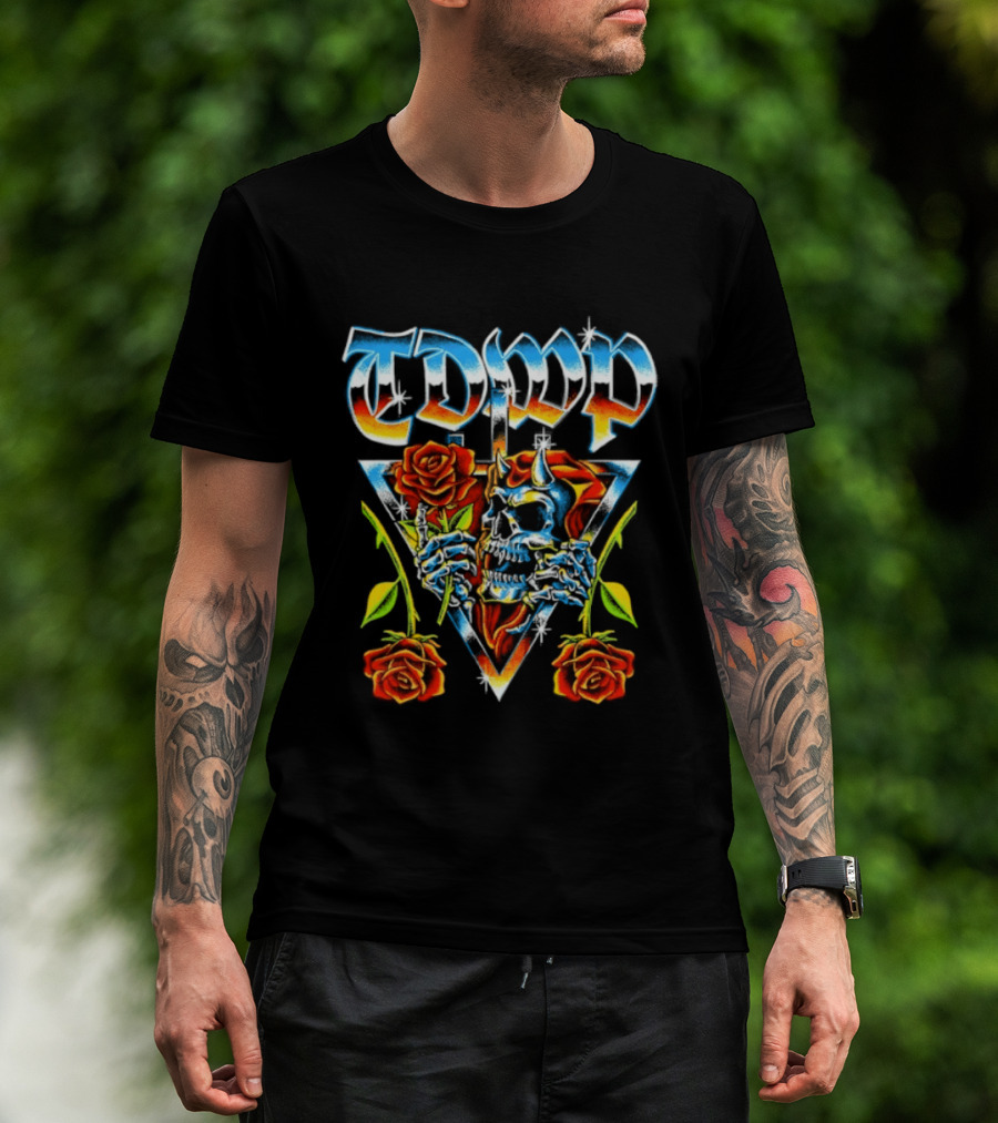 TDWP Devil Skull Roses Metalcore Band T-Shirt