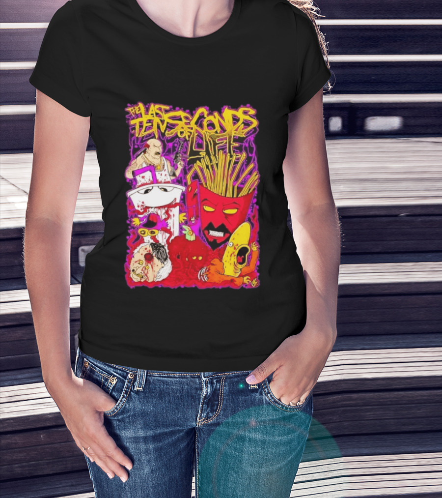 The Last Ten Seconds Of Life Aqua Teen Hunger Force Characters Frylock Master Shake Meatwad Carl T-Shirt