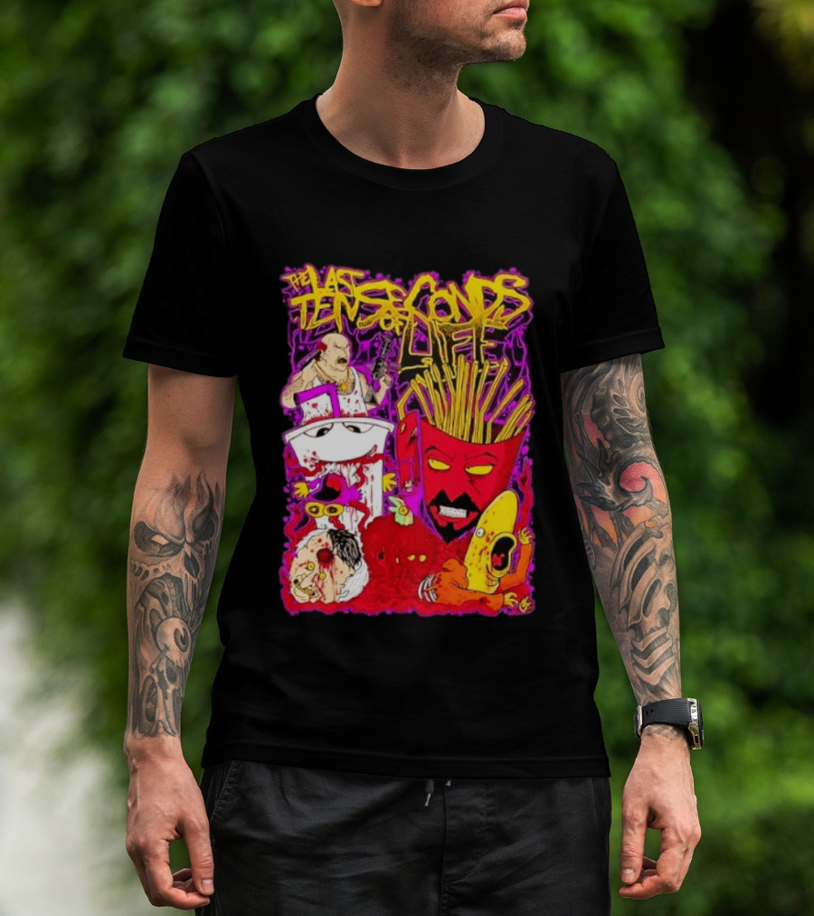 The Last Ten Seconds Of Life Aqua Teen Hunger Force Characters Frylock Master Shake Meatwad Carl T-Shirt