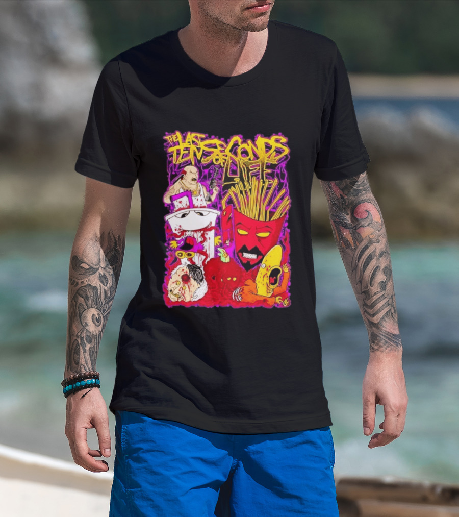 The Last Ten Seconds Of Life Aqua Teen Hunger Force Characters Frylock Master Shake Meatwad Carl T-Shirt