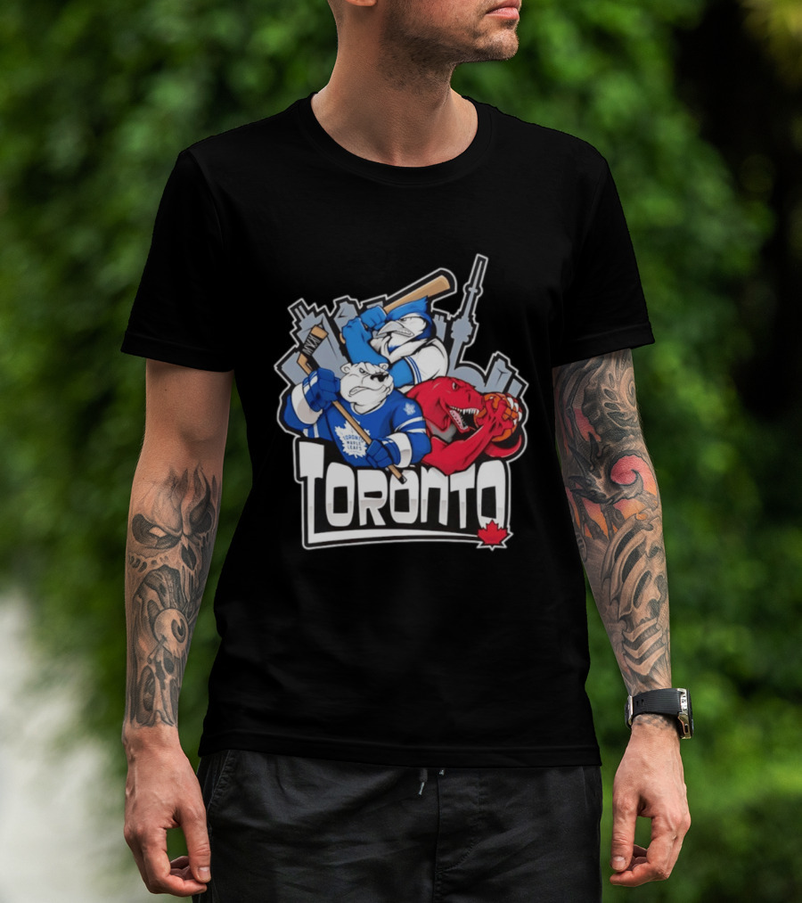 Toronto Maple Leafs Blue Jays Raptors Skyline 2026 T-Shirt