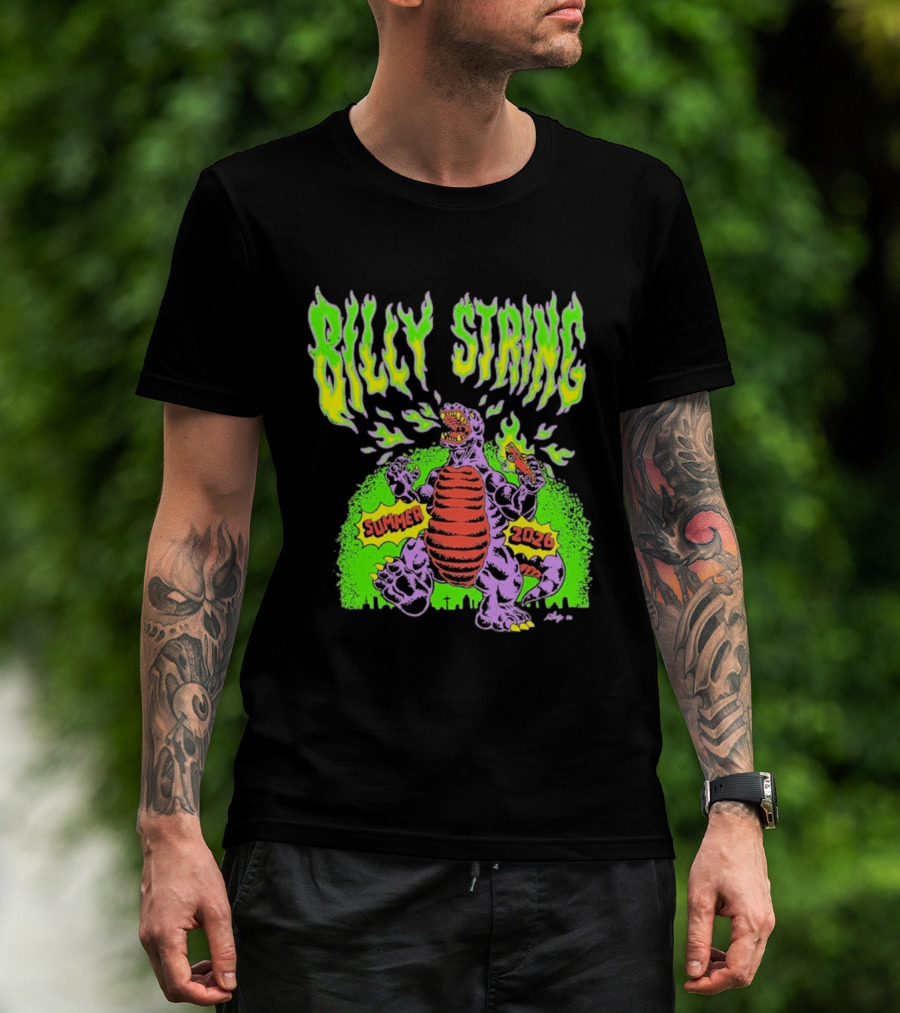 Billy Strings Summer 2026 Terrible Lizard Monster Concert Tour Neon Comic T-Shirt