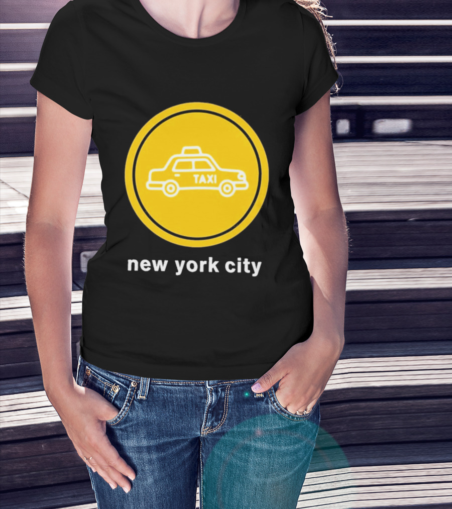 New York City Taxi Cab Blink 182 Iconic Yellow Circle T-Shirt