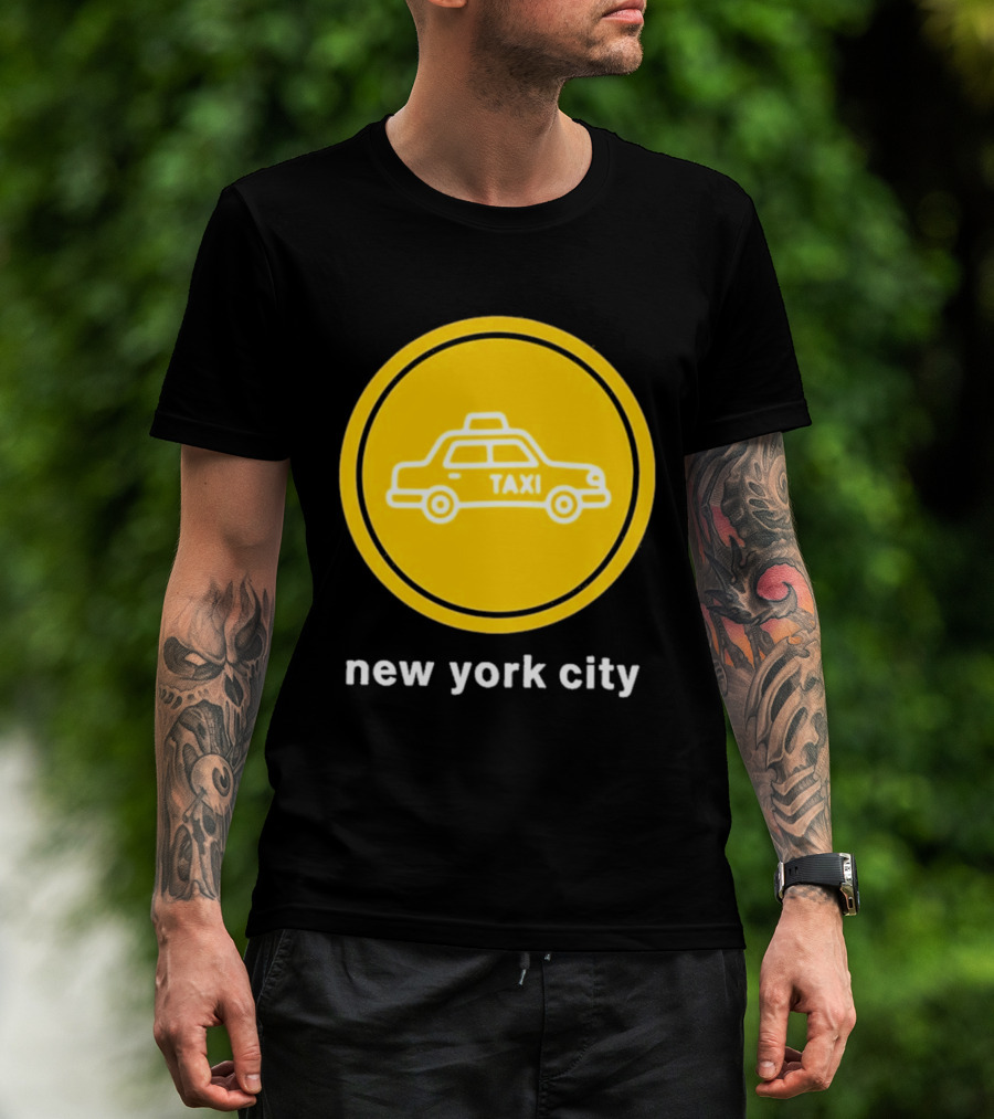 New York City Taxi Cab Blink 182 Iconic Yellow Circle T-Shirt