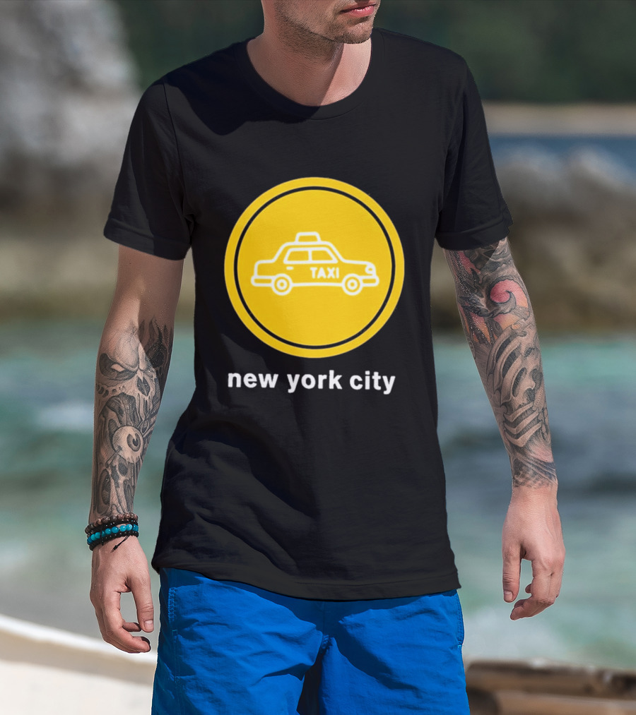 New York City Taxi Cab Blink 182 Iconic Yellow Circle T-Shirt