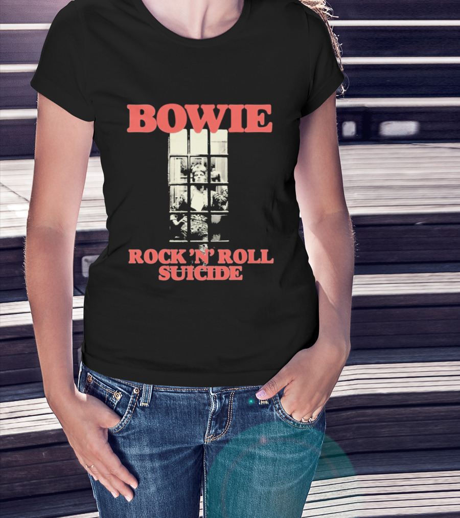 Bowie Rock N Roll Suicide Vintage Block T-Shirt