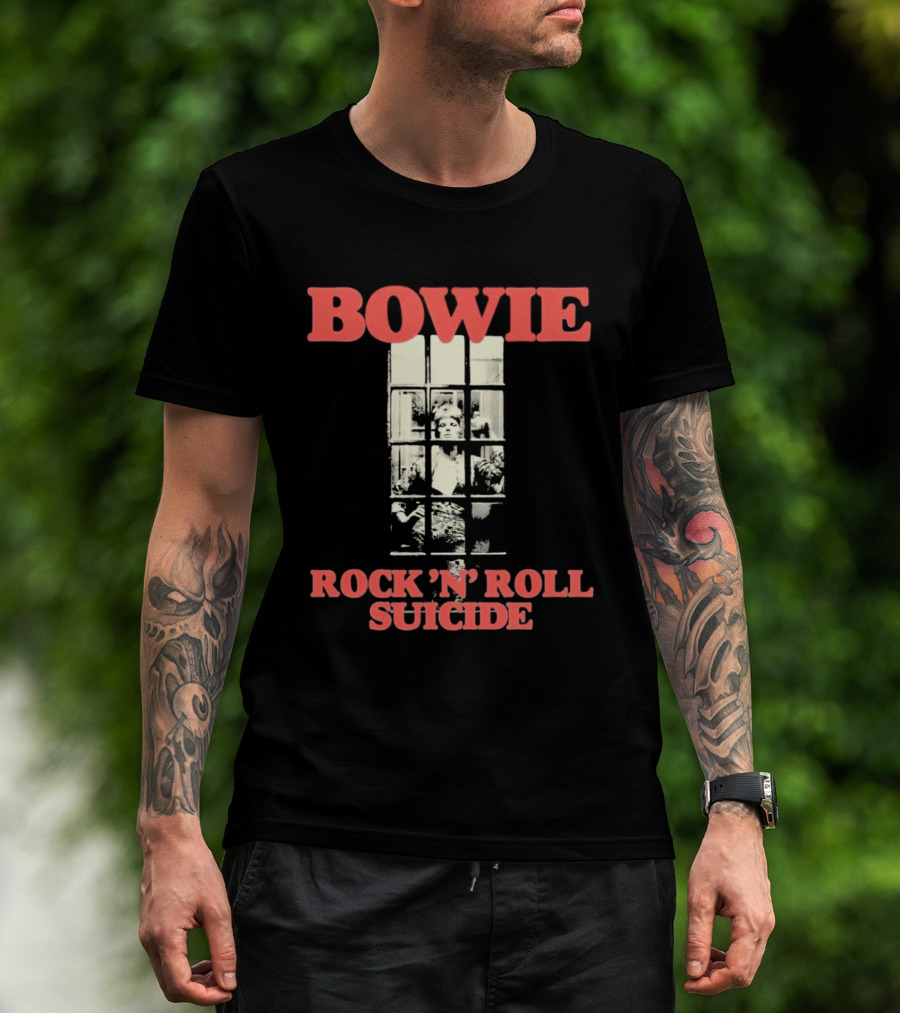 Bowie Rock N Roll Suicide Vintage Block T-Shirt