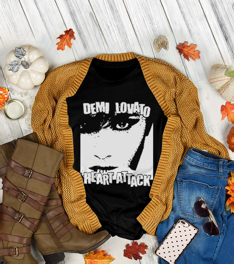 Demi Lovato Heart Attack Anniversary Face T-Shirt