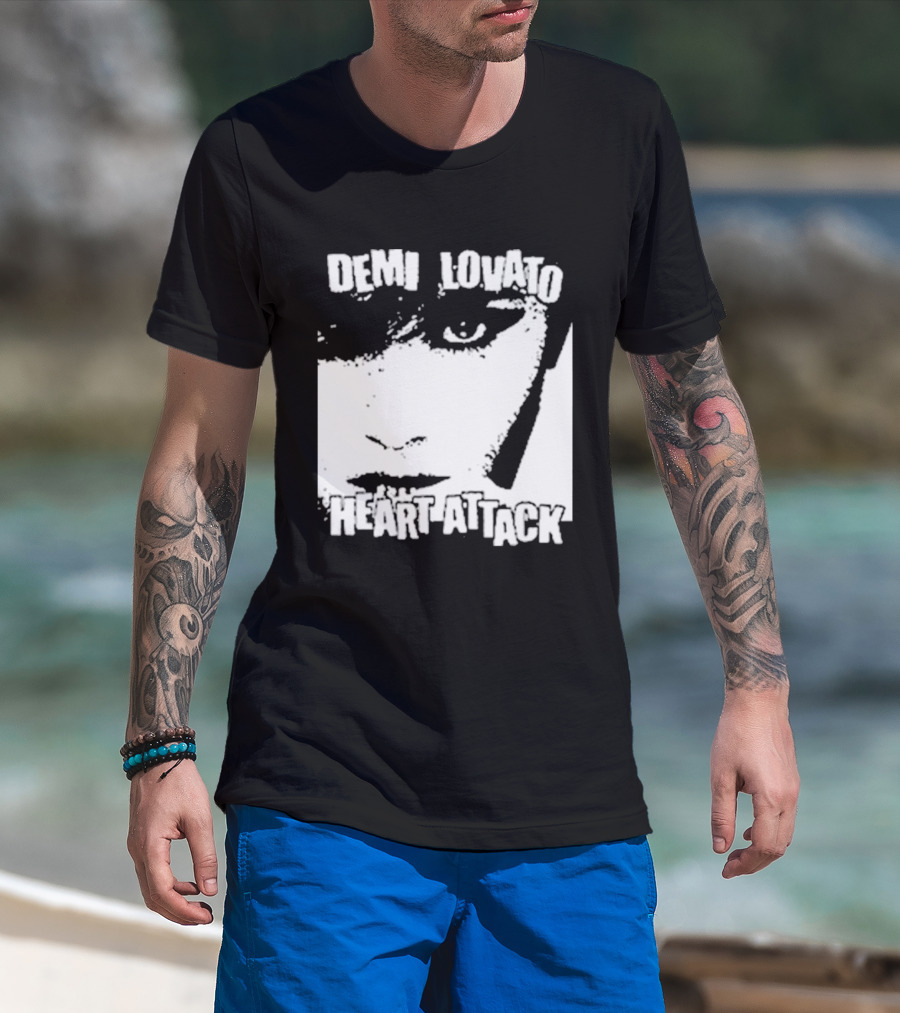 Demi Lovato Heart Attack Anniversary Face T-Shirt