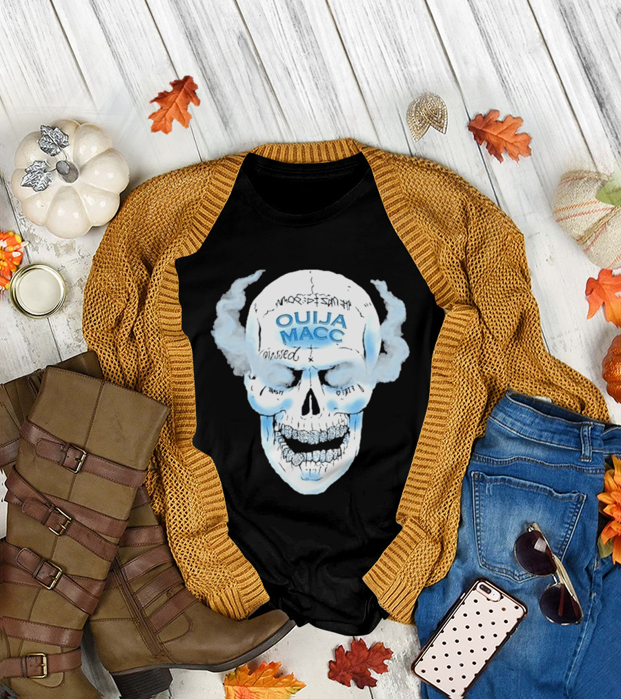 Ouija Macc Skull Blessed Trash Smoke Effect Design D 977 T-Shirt