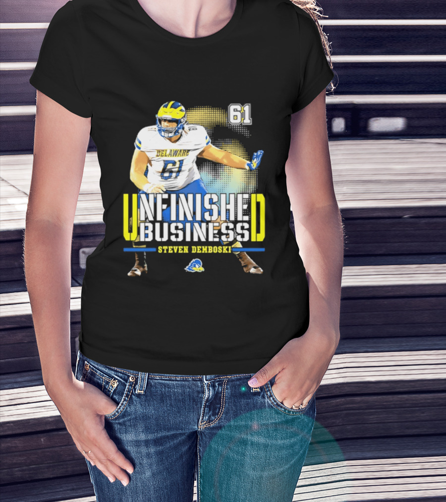 Steven Demboski 61 Delaware Unfinished Business NCAA Football T-Shirt