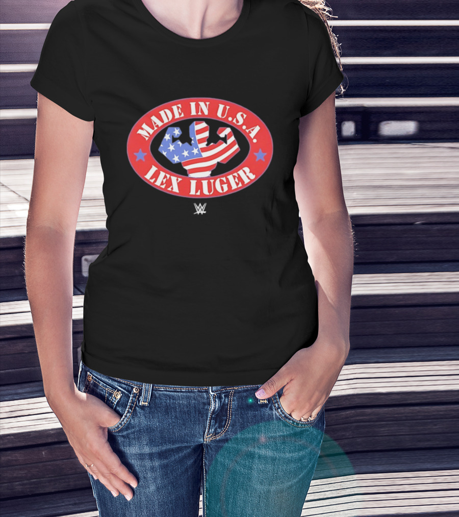 Made In USA Lex Luger Muscle Stars Stripes WWE 2026 T-Shirt