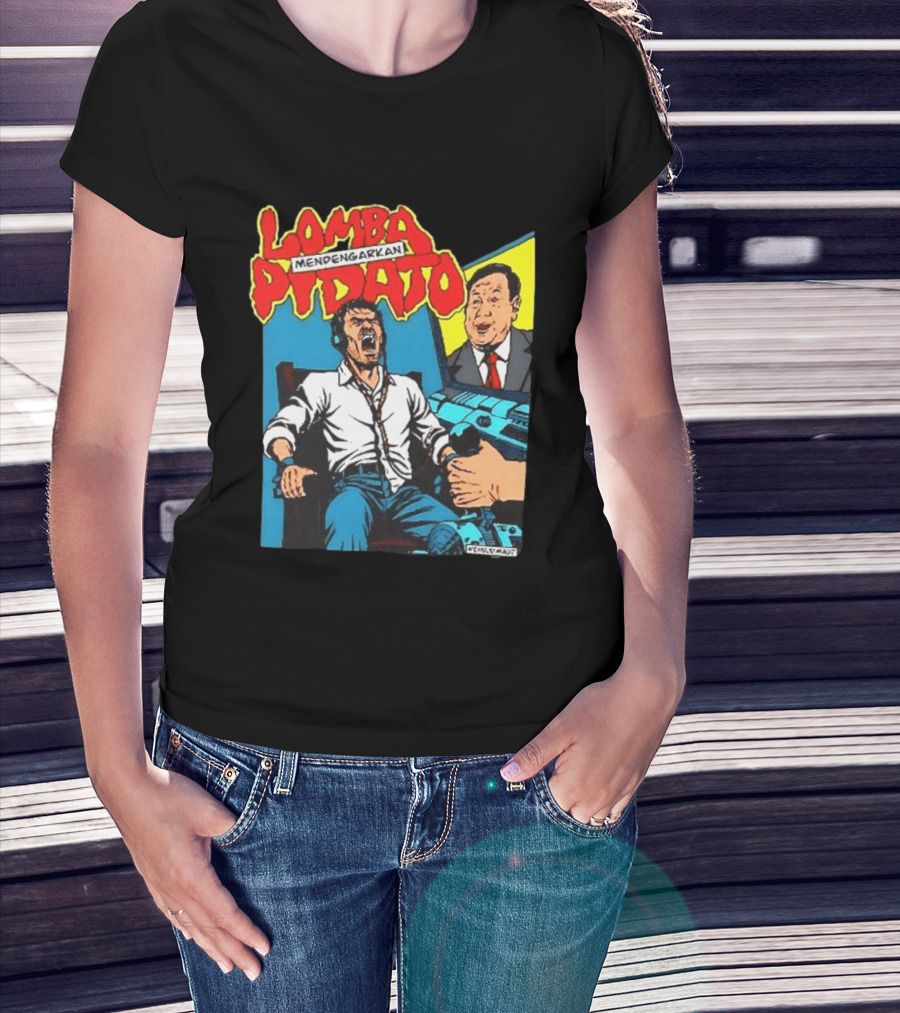 Lomba Pidato Mendengarkan Nobody Is Paying Us We All Hate Government For Free 2 Sided Comic T-Shirt
