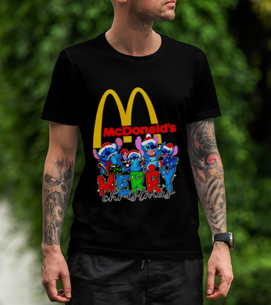 McDonald's Stitch Merry Christmas 2025 T-Shirt