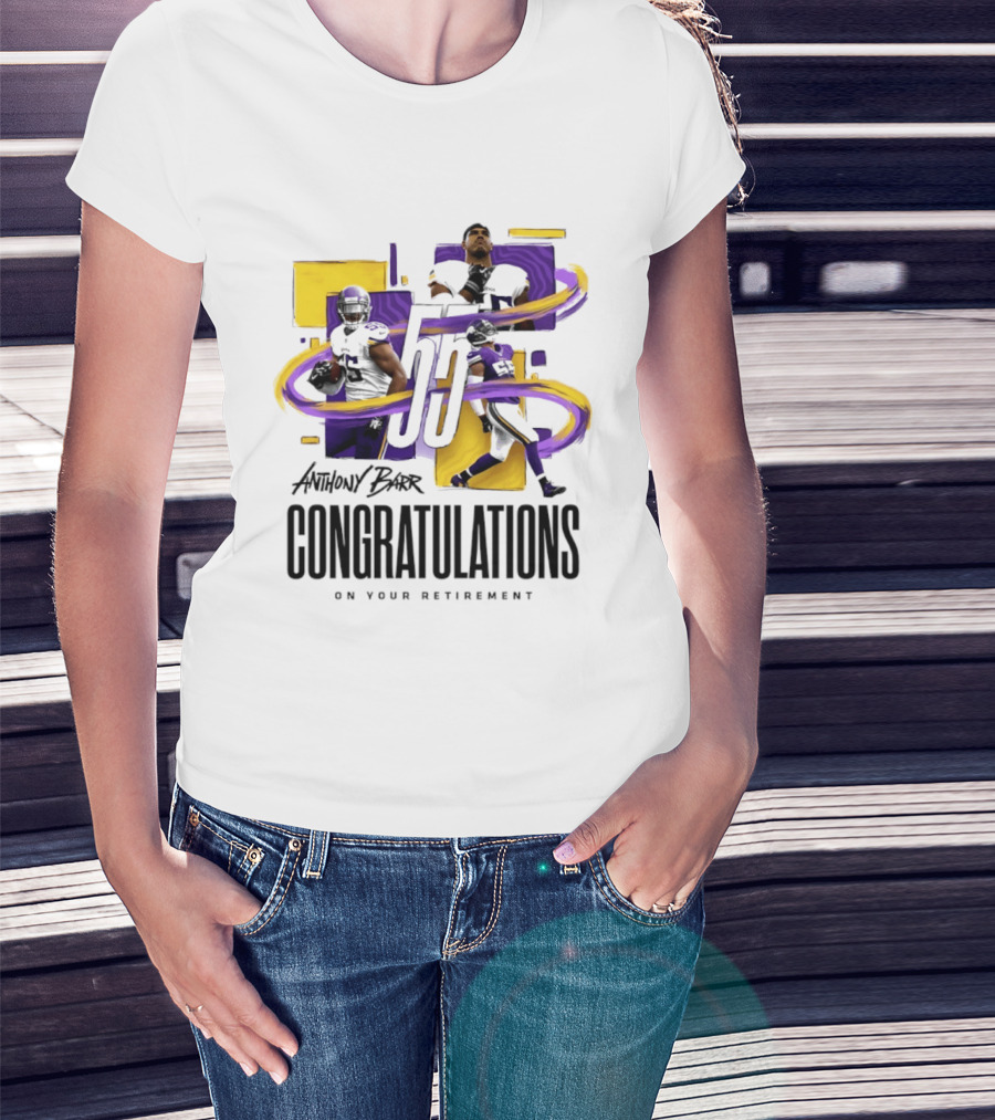 Anthony Barr 55 Minnesota Vikings Congratulations On Your Retirement T-Shirt