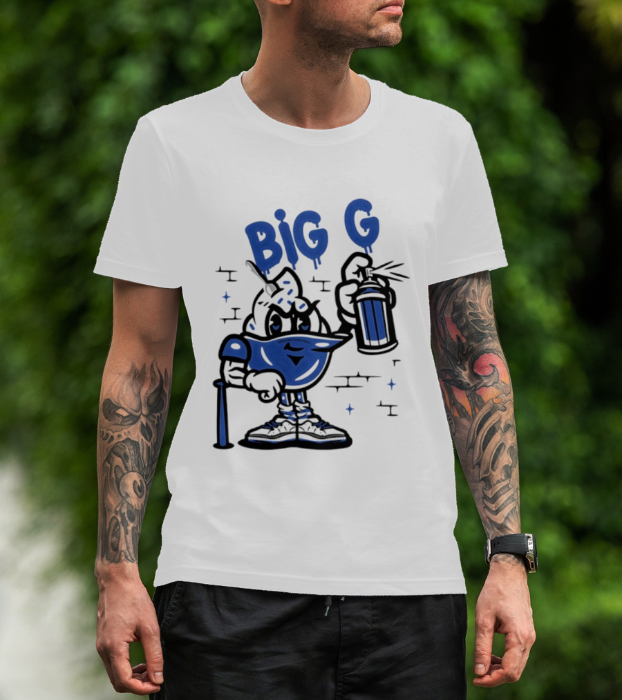 Big G New York Yankees Graffiti Street Art Character Spray Can T-Shirt