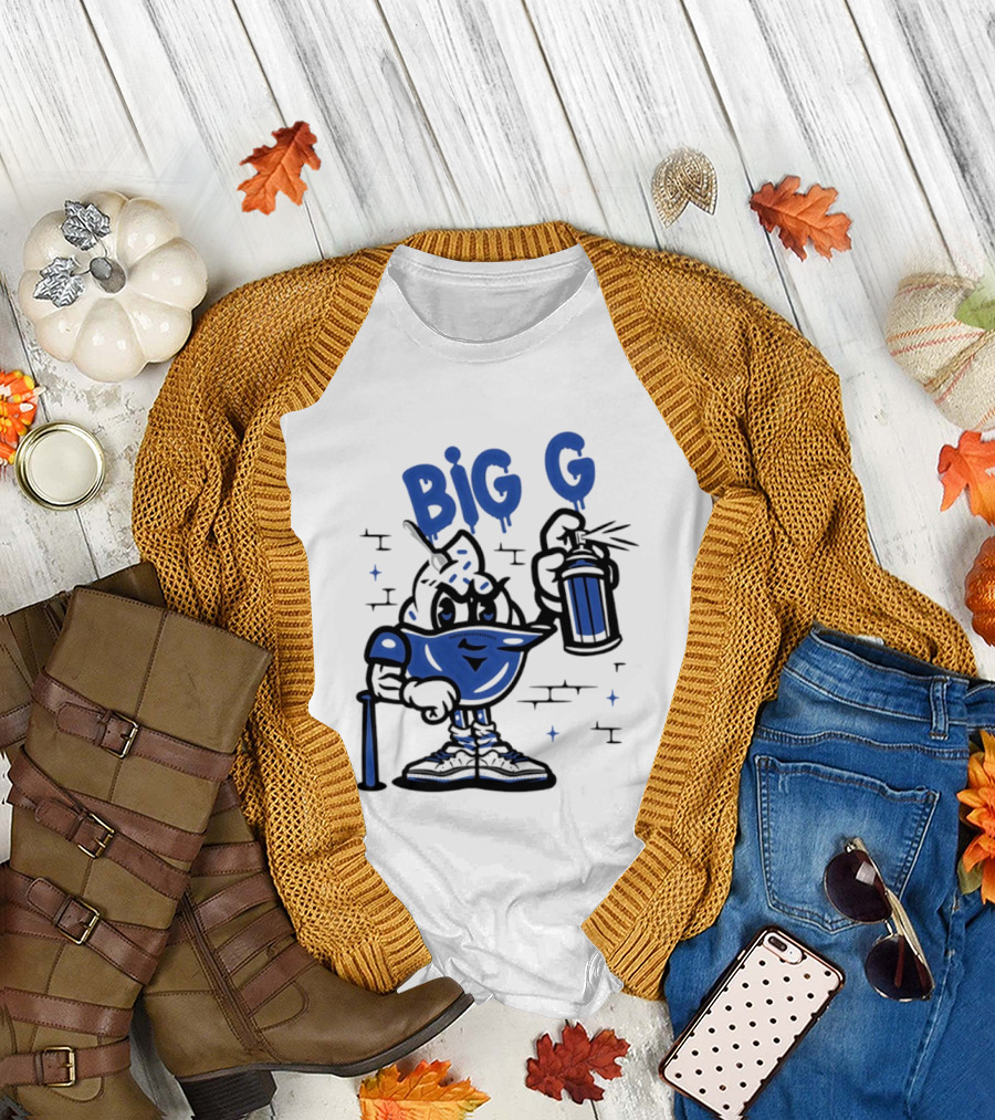 Big G New York Yankees Graffiti Street Art Character Spray Can T-Shirt