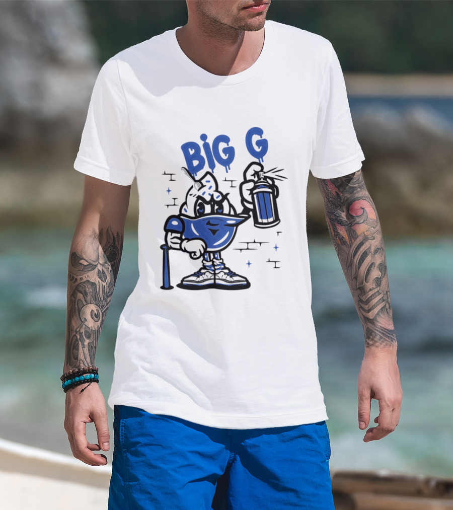 Big G New York Yankees Graffiti Street Art Character Spray Can T-Shirt