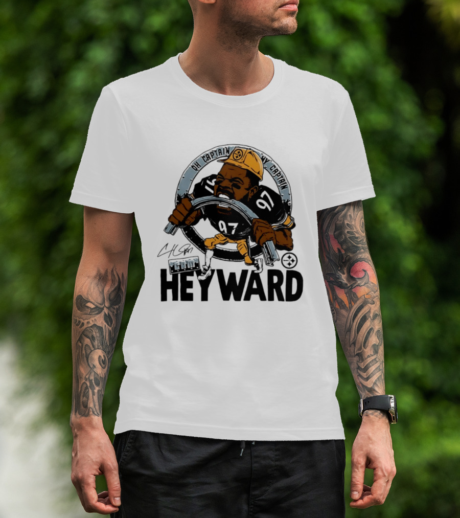 Pittsburgh Steelers Captain Cam Heyward Caricature NFL Number 97 T-Shirt