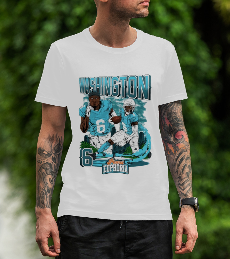 Miami Dolphins Football Washington 6 Player Planet Euphoria T-Shirt
