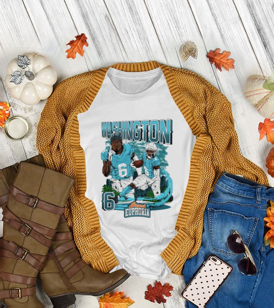 Miami Dolphins Football Washington 6 Player Planet Euphoria T-Shirt
