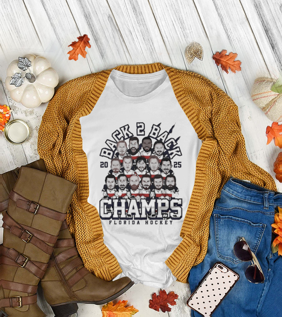 Florida Panthers Back 2 Back Champs 2025 Hockey T-Shirt