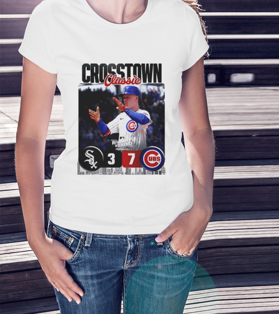 Crosstown Classic Cubs Victory Over White Sox 7 3 Pete Crow Armstrong MLB Rival Weekend T-Shirt