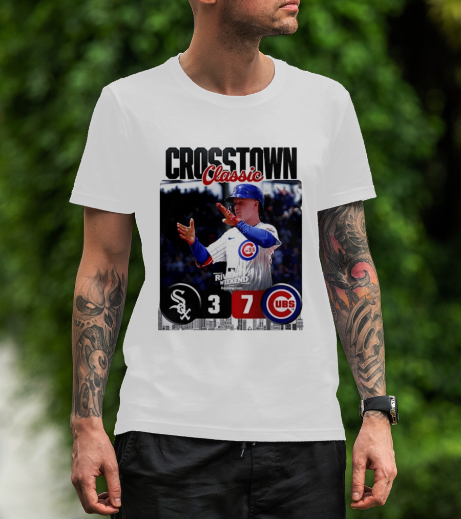 Crosstown Classic Cubs Victory Over White Sox 7 3 Pete Crow Armstrong MLB Rival Weekend T-Shirt