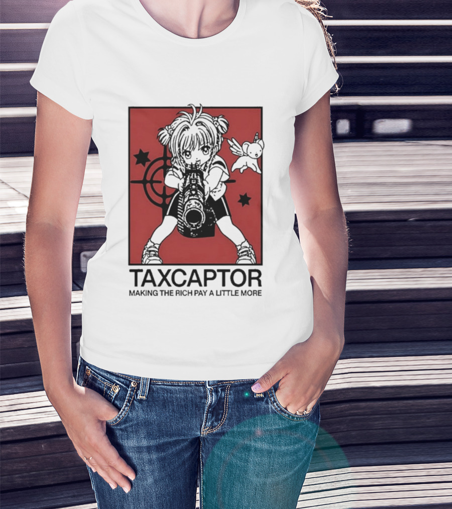 Sakura Cardcaptor Taxcaptor Making The Rich Pay A Little More Bold Anime Mashup T-Shirt