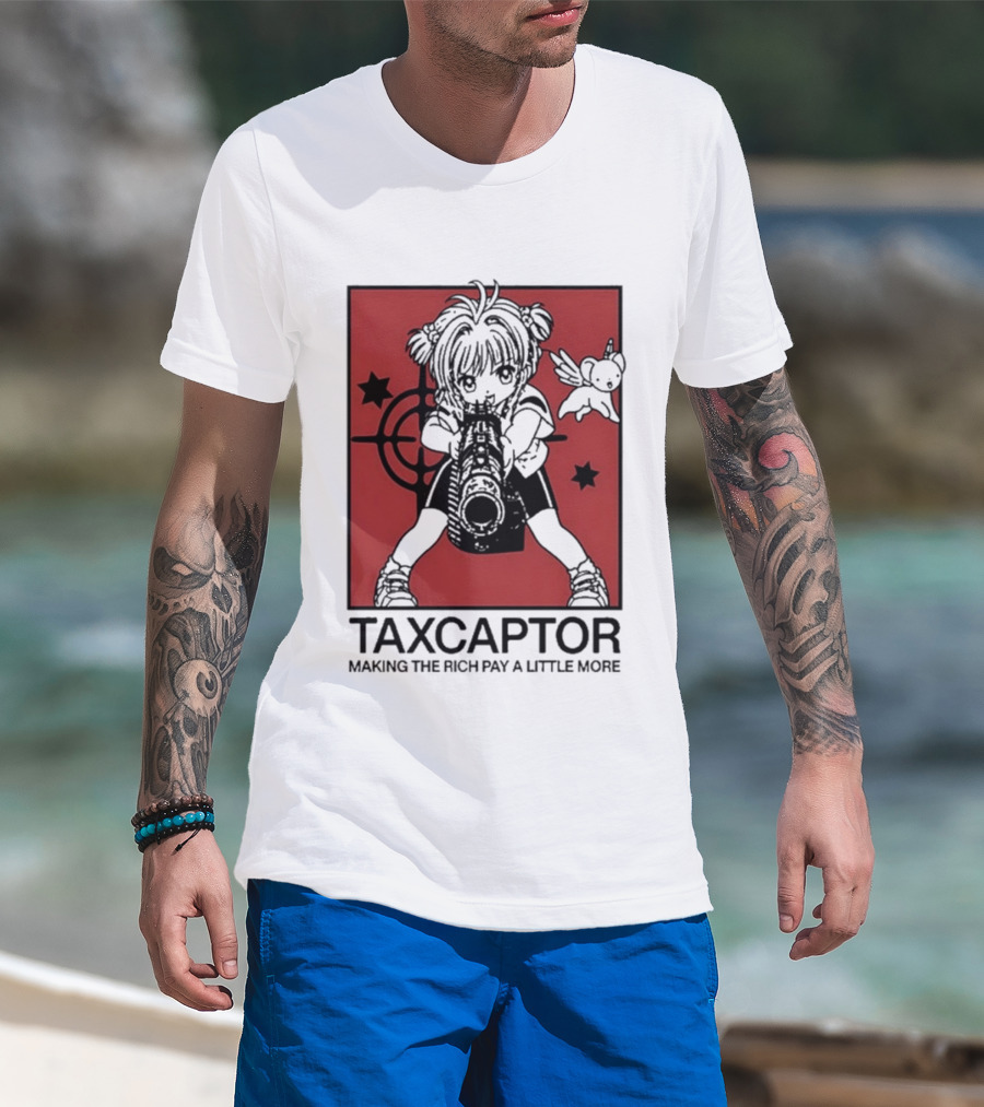 Sakura Cardcaptor Taxcaptor Making The Rich Pay A Little More Bold Anime Mashup T-Shirt