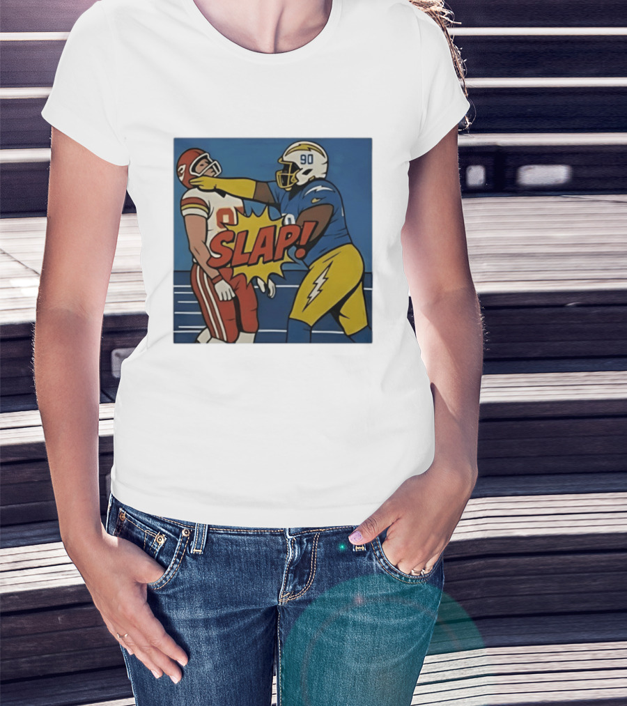 SLAP Teair Tart Hits Travis Kelce Helmets Chargers Chiefs Football T-Shirt