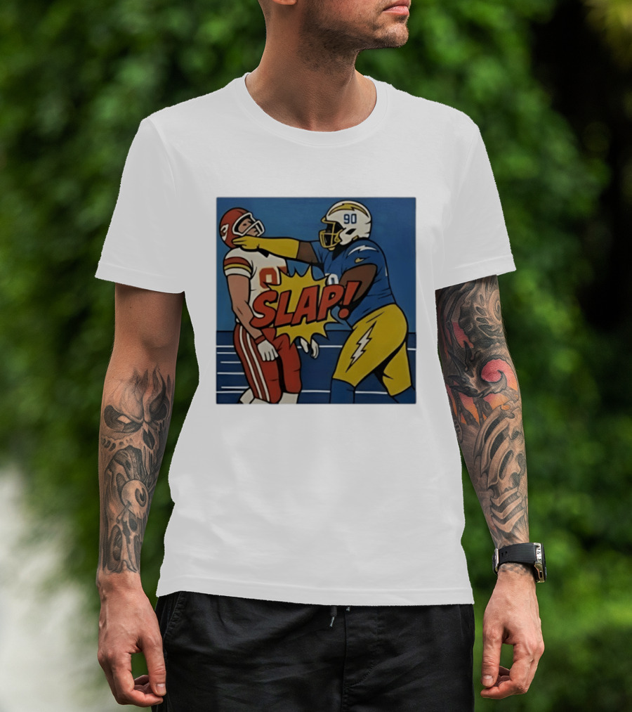 SLAP Teair Tart Hits Travis Kelce Helmets Chargers Chiefs Football T-Shirt