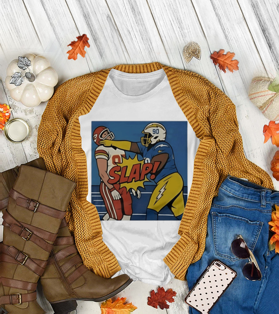 SLAP Teair Tart Hits Travis Kelce Helmets Chargers Chiefs Football T-Shirt