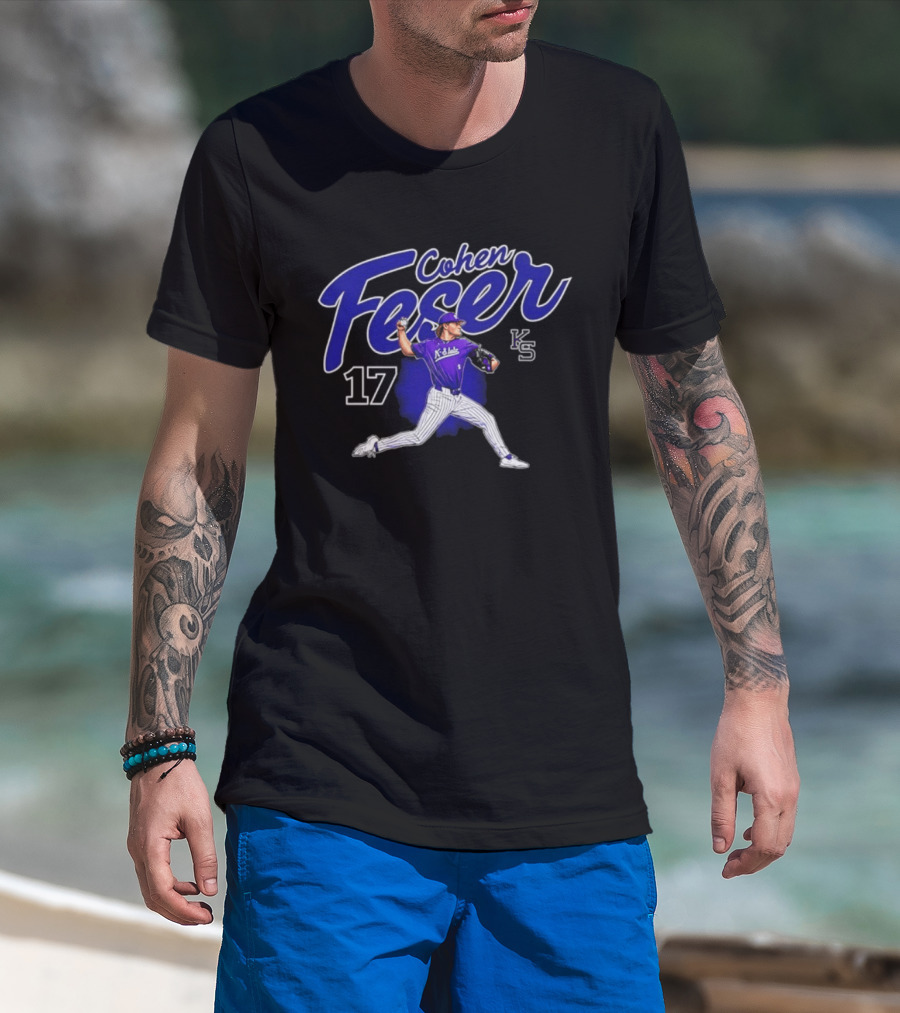 Cohen Feser 17 Kansas State Wildcats NCAA Player KS Baseball T-Shirt