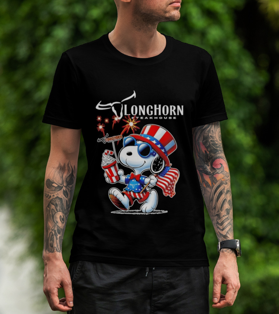 Snoopy Longhorn Steakhouse USA 1776 2026 250th Anniversary Celebration T-Shirt