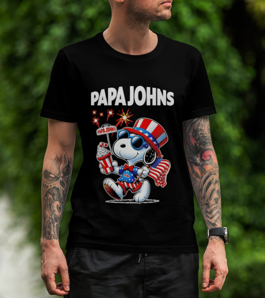 Papa Johns Snoopy 250th Anniversary America 1776 2026 Celebration T-Shirt