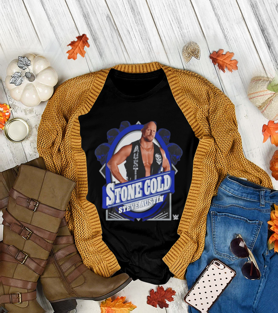 Stone Cold Steve Austin WWE 2026 Iconic Vest Skull T-Shirt