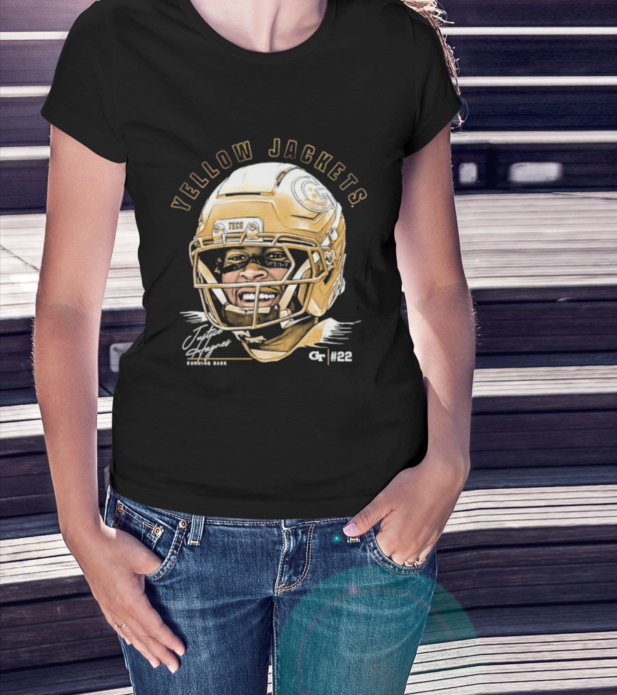 Georgia Tech Yellow Jackets Justice Haynes Running Back 22 Football T-Shirt