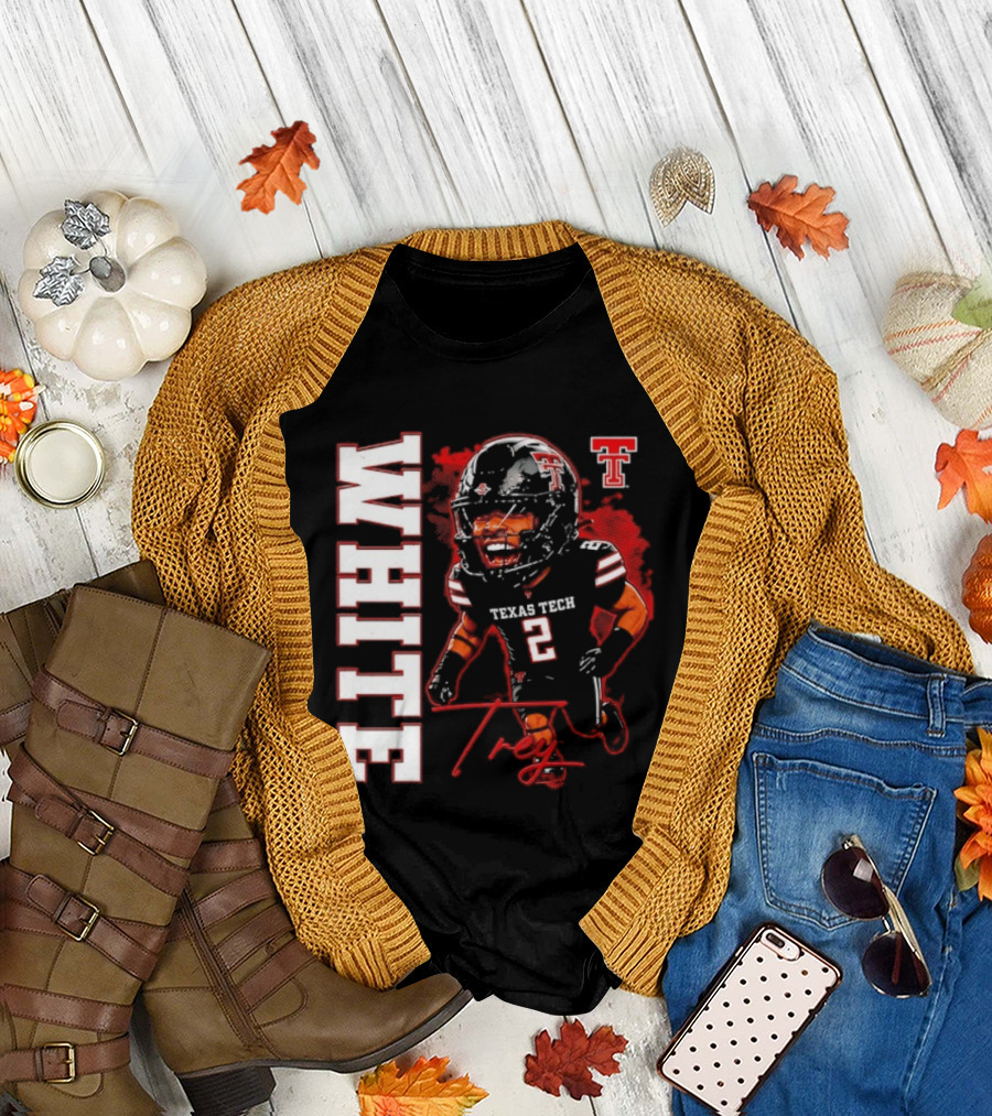 Texas Tech Red Raiders Trey White 2 NCAA Football Caricature T-Shirt