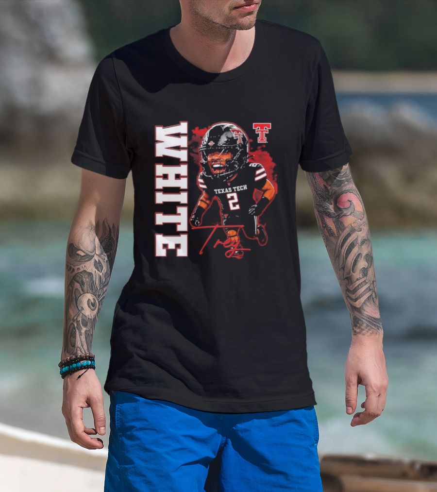 Texas Tech Red Raiders Trey White 2 NCAA Football Caricature T-Shirt